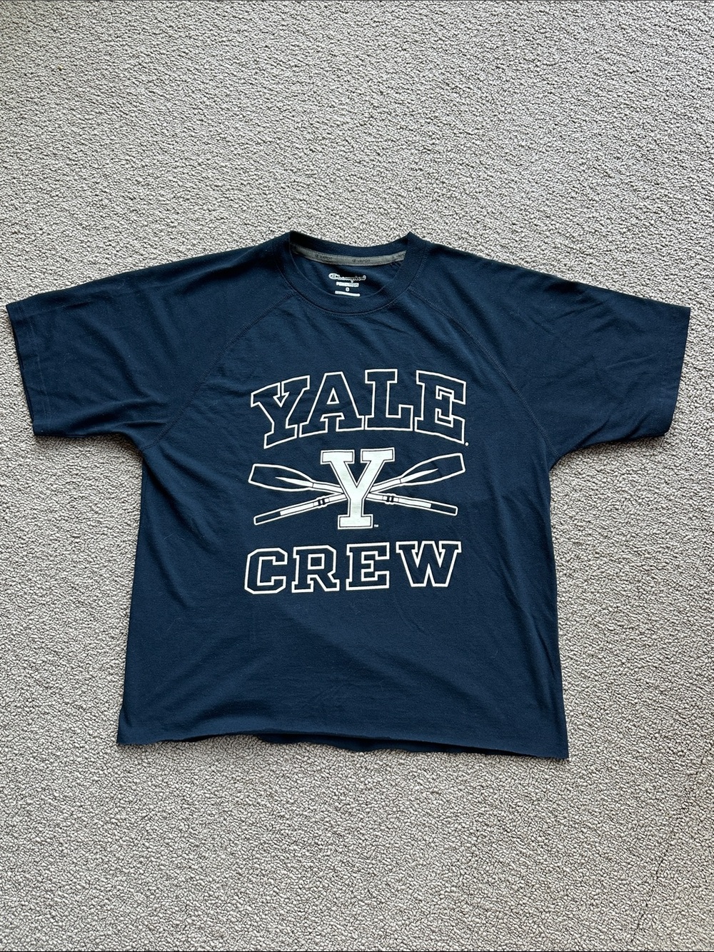 Vintage YALE Crew Short-Sleeve Tee in Navy with White Graphic